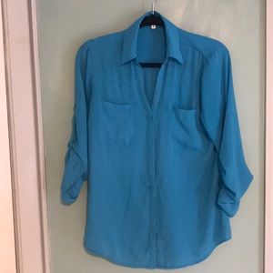 Sheer button down shirt